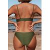 CUPSHE Women Bikini Set Solid Color Sexy Triangle Two Piece Swimsuit(Army Green)