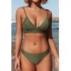 CUPSHE Women Bikini Set Solid Color Sexy Triangle Two Piece Swimsuit(Army Green)