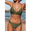 CUPSHE Women Bikini Set Solid Color Sexy Triangle Two Piece Swimsuit(Army Green)