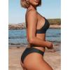 CUPSHE Women Bikini Set Solid Color Sexy Triangle Two Piece Swimsuit(Black)