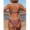 CUPSHE Women Bikini Set Solid Color Sexy Triangle Two Piece Swimsuit(Brick Red)