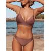 CUPSHE Women Bikini Set Solid Color Sexy Triangle Two Piece Swimsuit(Brick Red)
