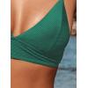 CUPSHE Women Bikini Set Solid Color Sexy Triangle Two Piece Swimsuit(Grass Green)