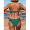CUPSHE Women Bikini Set Solid Color Sexy Triangle Two Piece Swimsuit(Grass Green)