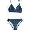 CUPSHE Women Bikini Set Solid Color Sexy Triangle Two Piece Swimsuit(Navy)