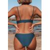 CUPSHE Women Bikini Set Solid Color Sexy Triangle Two Piece Swimsuit(Navy)
