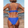 CUPSHE Women Bikini Set Solid Color Sexy Triangle Two Piece Swimsuit(Royal Blue)