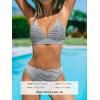 CUPSHE Women Bikini Set Solid Color Sexy Triangle Two Piece Swimsuit(White/Black Striped)