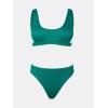 CUPSHE Women Swimsuit Bikini Set Two Piece Ribbed Texture Side Cutout Tank Top Mid Rise Bathing Suit(Castleton Green)