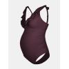CUPSHE Women Swimsuit Maternity One Piece Bathing Suit Deep V Neck Ruffle Back Tie Ruching Adjustable Straps Swimwear(Brown)