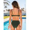 CUPSHE Women’s Bikini Sets Sweetheart Neck Adjustable Wide Straps Swimsuit Stitching Bathing Suit Mid Rise(Green)