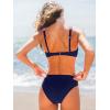 CUPSHE Women’s Bikini Sets Sweetheart Neck Adjustable Wide Straps Swimsuit Stitching Bathing Suit Mid Rise(Navy Blue)