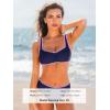 CUPSHE Women’s Bikini Sets Sweetheart Neck Adjustable Wide Straps Swimsuit Stitching Bathing Suit Mid Rise(Navy Blue)