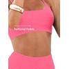 CUPSHE Women’s Bikini Sets Two Piece Bathing Suit High Waisted Ribbed Texture Widen Trim(Pink)