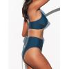 CUPSHE Women’s Bikini Sets Two Piece Swimsuit High Waisted V Neck Twist Front Adjustable Spaghetti Straps Bathing Suit(Dark Blue)