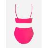 CUPSHE Women’s Bikini Sets Two Piece Swimsuit High Waisted V Neck Twist Front Adjustable Spaghetti Straps Bathing Suit(Deep Pink)