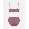 CUPSHE Women’s Bikini Sets Two Piece Swimsuit High Waisted V Neck Twist Front Adjustable Spaghetti Straps Bathing Suit(Grape Purple)