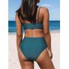 CUPSHE Women’s Bikini Sets Two Piece Swimsuit High Waisted V Neck Twist Front Adjustable Spaghetti Straps Bathing Suit(Ocean Blue)
