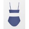 CUPSHE Women’s Bikini Sets Two Piece Swimsuit High Waisted V Neck Twist Front Adjustable Spaghetti Straps Bathing Suit(Persian Blue)