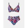 CUPSHE Women’s Bikini Sets Two Piece Swimsuit High Waisted V Neck Twist Front Adjustable Spaghetti Straps Bathing Suit(Pink Leopard)