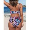 CUPSHE Women’s Bikini Sets Two Piece Swimsuit High Waisted V Neck Twist Front Adjustable Spaghetti Straps Bathing Suit(Pink Leopard)