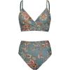 CUPSHE Women’s Bikini Sets Two Piece Swimsuit High Waisted V Neck Twist Front Adjustable Spaghetti Straps Bathing Suit(Red Floral)