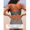 CUPSHE Women’s Bikini Sets Two Piece Swimsuit High Waisted V Neck Twist Front Adjustable Spaghetti Straps Bathing Suit(Red Floral)