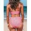 CUPSHE Women’s Bikini Sets Two Piece Swimsuit High Waisted V Neck Twist Front Adjustable Spaghetti Straps Bathing Suit(Red Gingham)