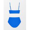 CUPSHE Women’s Bikini Sets Two Piece Swimsuit High Waisted V Neck Twist Front Adjustable Spaghetti Straps Bathing Suit(Royal Blue)