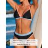 CUPSHE Women’s Bikini Sets Two Piece Swimsuit Sexy Bathing Suits V Neck Back Hook Adjustable Straps Color Block(Black/Color Block)