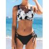 CUPSHE Women’s Bikini Swimsuit Front Cross Lace Up Two Piece Bathing Suit(Black)