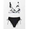 CUPSHE Women’s Bikini Swimsuit Front Cross Lace Up Two Piece Bathing Suit(Black)