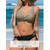 CUPSHE Women’s Bikini Swimsuit Front Cross Lace Up Two Piece Bathing Suit(Black/Beige Geo)
