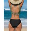 CUPSHE Women’s Bikini Swimsuit Front Cross Lace Up Two Piece Bathing Suit(Black/Dark Green)