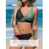CUPSHE Women’s Bikini Swimsuit Front Cross Lace Up Two Piece Bathing Suit(Black/Dark Green)