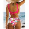 CUPSHE Women’s Bikini Swimsuit Front Cross Lace Up Two Piece Bathing Suit(Bright Pink)