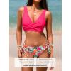 CUPSHE Women’s Bikini Swimsuit Front Cross Lace Up Two Piece Bathing Suit(Bright Pink)