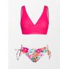CUPSHE Women’s Bikini Swimsuit Front Cross Lace Up Two Piece Bathing Suit(Bright Pink)