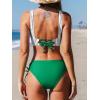 CUPSHE Women’s Bikini Swimsuit Front Cross Lace Up Two Piece Bathing Suit(Cadmium Green)