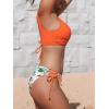 CUPSHE Women’s Bikini Swimsuit Front Cross Lace Up Two Piece Bathing Suit(Carrot Orange)