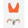 CUPSHE Women’s Bikini Swimsuit Front Cross Lace Up Two Piece Bathing Suit(Carrot Orange)