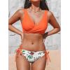 CUPSHE Women’s Bikini Swimsuit Front Cross Lace Up Two Piece Bathing Suit(Carrot Orange)