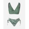 CUPSHE Women’s Bikini Swimsuit Front Cross Lace Up Two Piece Bathing Suit(Dark Green)