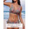 CUPSHE Women’s Bikini Swimsuit Front Cross Lace Up Two Piece Bathing Suit(Grey Green/Red)