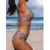 CUPSHE Women’s Bikini Swimsuit Front Cross Lace Up Two Piece Bathing Suit(Grey Green/Red)