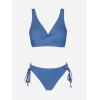 CUPSHE Women’s Bikini Swimsuit Front Cross Lace Up Two Piece Bathing Suit(Navy Blue)