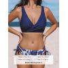 CUPSHE Women’s Bikini Swimsuit Front Cross Lace Up Two Piece Bathing Suit(Navy Blue/Floral)