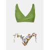 CUPSHE Women’s Bikini Swimsuit Front Cross Lace Up Two Piece Bathing Suit(Olive Green)