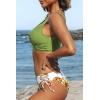 CUPSHE Women’s Bikini Swimsuit Front Cross Lace Up Two Piece Bathing Suit(Olive Green)