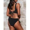 CUPSHE Women’s Bikini Swimsuit Front Cross Lace Up Two Piece Bathing Suit(Pure Black)